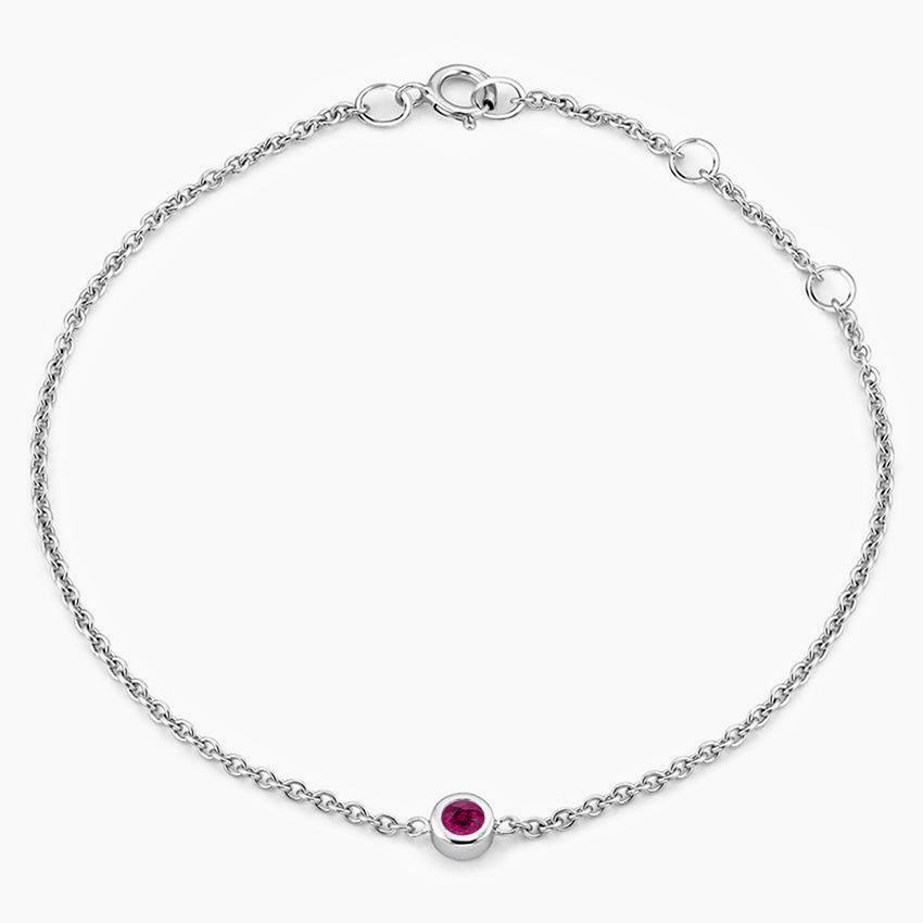 Lắc Tay Nữ Kim Cương Moissanite Red Round Bezel BBJRERS5.0BZ