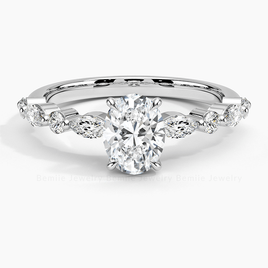 Nhẫn cầu hôn Oval Hidden Halo pave - ERBJ016